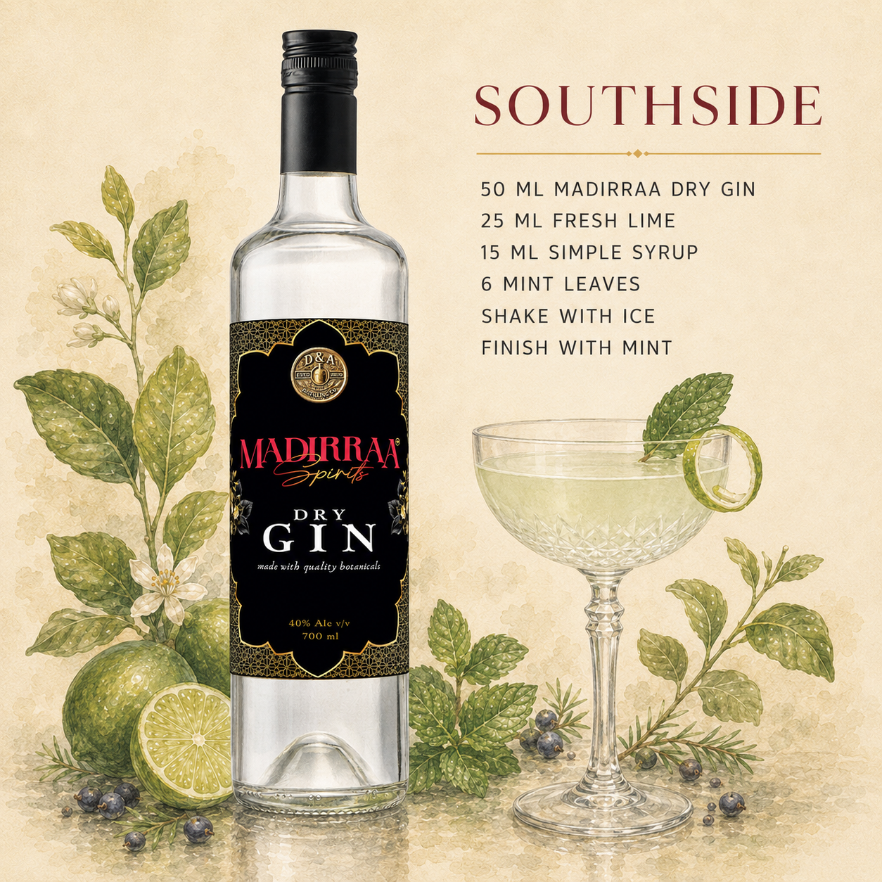 Southside made with Madirraa Dry Gin