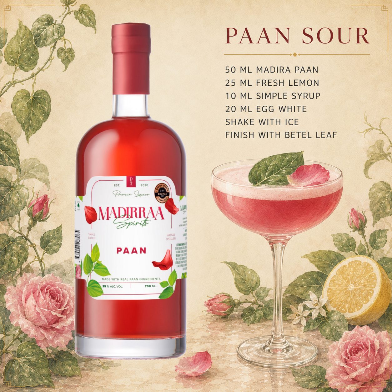 Paan Sour made with Madirraa Paan